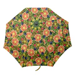 Fruits Star Blueberry Cherry Leaf Folding Umbrellas by Ravend