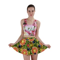 Fruits Star Blueberry Cherry Leaf Mini Skirt by Ravend