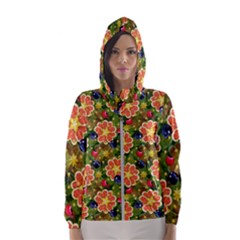 Fruits Star Blueberry Cherry Leaf Women s Hooded Windbreaker by Ravend