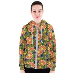 Fruits Star Blueberry Cherry Leaf Women s Zipper Hoodie