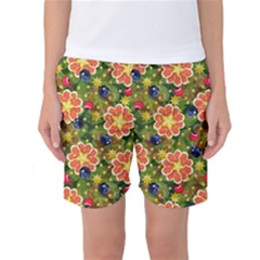 Fruits Star Blueberry Cherry Leaf Women s Basketball Shorts by Ravend