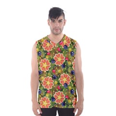 Fruits Star Blueberry Cherry Leaf Men s Basketball Tank Top by Ravend