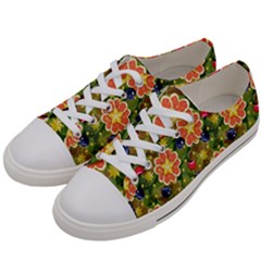 Fruits Star Blueberry Cherry Leaf Women s Low Top Canvas Sneakers by Ravend