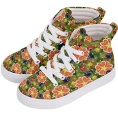 Fruits Star Blueberry Cherry Leaf Kids  Hi-top Skate Sneakers by Ravend