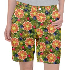 Fruits Star Blueberry Cherry Leaf Pocket Shorts by Ravend