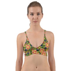 Fruits Star Blueberry Cherry Leaf Wrap Around Bikini Top by Ravend