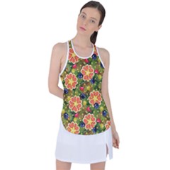 Fruits Star Blueberry Cherry Leaf Racer Back Mesh Tank Top by Ravend