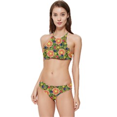 Fruits Star Blueberry Cherry Leaf Banded Triangle Bikini Set by Ravend