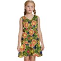 Fruits Star Blueberry Cherry Leaf Kids  Sleeveless Tiered Mini Dress View1