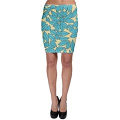 Illustration Sheets Dry Leaves Print Pattern Bodycon Skirt by Ravend