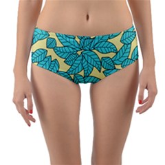 Illustration Sheets Dry Leaves Print Pattern Reversible Mid-waist Bikini Bottoms by Ravend