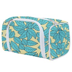 Illustration Sheets Dry Leaves Print Pattern Toiletries Pouch by Ravend