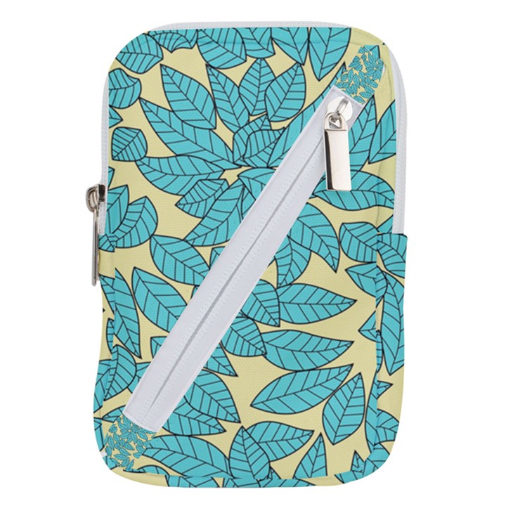 Illustration Sheets Dry Leaves Print Pattern Belt Pouch Bag (Large)