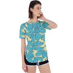 Illustration Sheets Dry Leaves Print Pattern Perpetual Short Sleeve T-shirt by Ravend