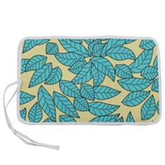 Illustration Sheets Dry Leaves Print Pattern Pen Storage Case (l) by Ravend