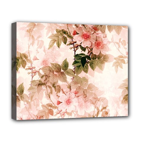 Flower Plant Vintage Retro Deluxe Canvas 20  X 16  (stretched) by Ravend