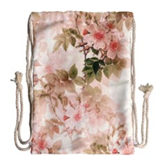 Flower Plant Vintage Retro Drawstring Bag (large)