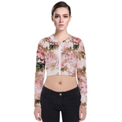 Flower Plant Vintage Retro Long Sleeve Zip Up Bomber Jacket by Ravend