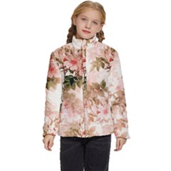 Flower Plant Vintage Retro Kids  Puffer Bubble Jacket Coat by Ravend