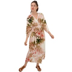 Flower Plant Vintage Retro Grecian Style  Maxi Dress by Ravend