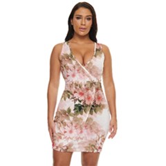 Flower Plant Vintage Retro Draped Bodycon Dress by Ravend