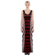 Abstract Pattern Thigh Split Maxi Dress