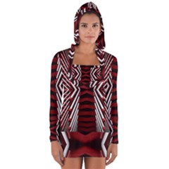 Abstract Pattern Long Sleeve Hooded T-shirt