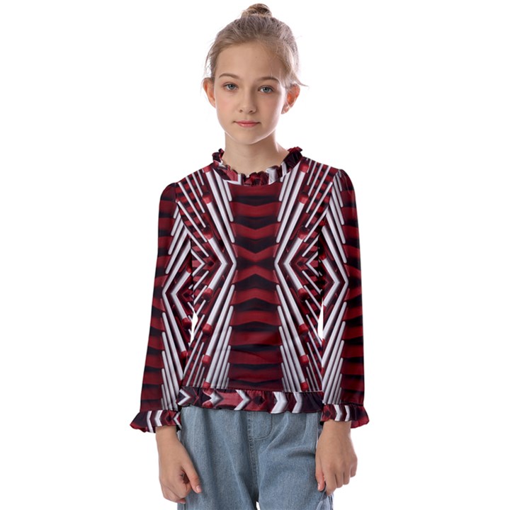 Abstract Pattern Kids  Frill Detail Tee