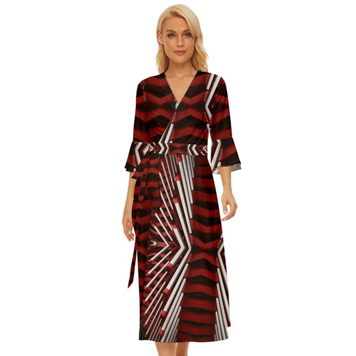 Abstract Pattern Midsummer Wrap Dress