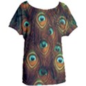 Peacock Feathers Women s Oversized Tee View1