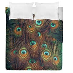 Peacock Feathers Duvet Cover Double Side (queen Size) by Ravend