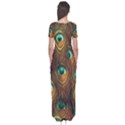 Peacock Feathers Short Sleeve Maxi Dress View2