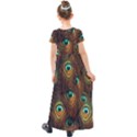 Peacock Feathers Kids  Short Sleeve Maxi Dress View2