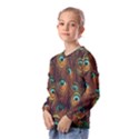 Peacock Feathers Kids  Long Sleeve Tee with Frill  View2