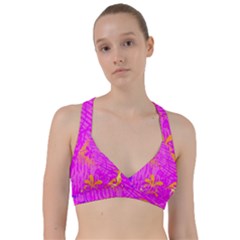 Spring Tropical Floral Palm Bird Sweetheart Sports Bra by Ravend