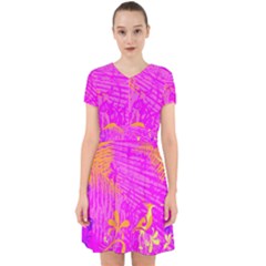 Spring Tropical Floral Palm Bird Adorable In Chiffon Dress by Ravend