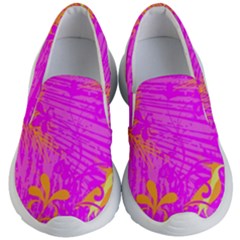 Spring Tropical Floral Palm Bird Kids Lightweight Slip Ons by Ravend