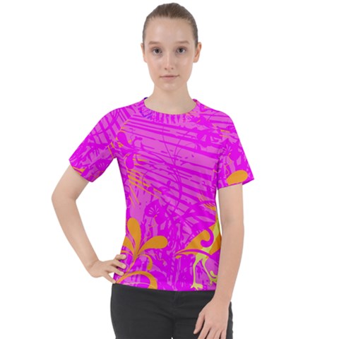 Spring Tropical Floral Palm Bird Women s Sport Raglan Tee by Ravend