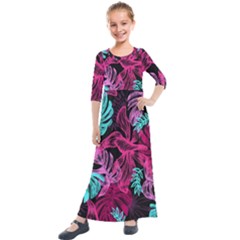 Illustration Sheets Drawing Reason Pattern Kids  Quarter Sleeve Maxi Dress by Ravend