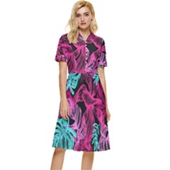 Illustration Sheets Drawing Reason Pattern Button Top Knee Length Dress