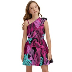 Illustration Sheets Drawing Reason Pattern Kids  One Shoulder Party Dress by Ravend