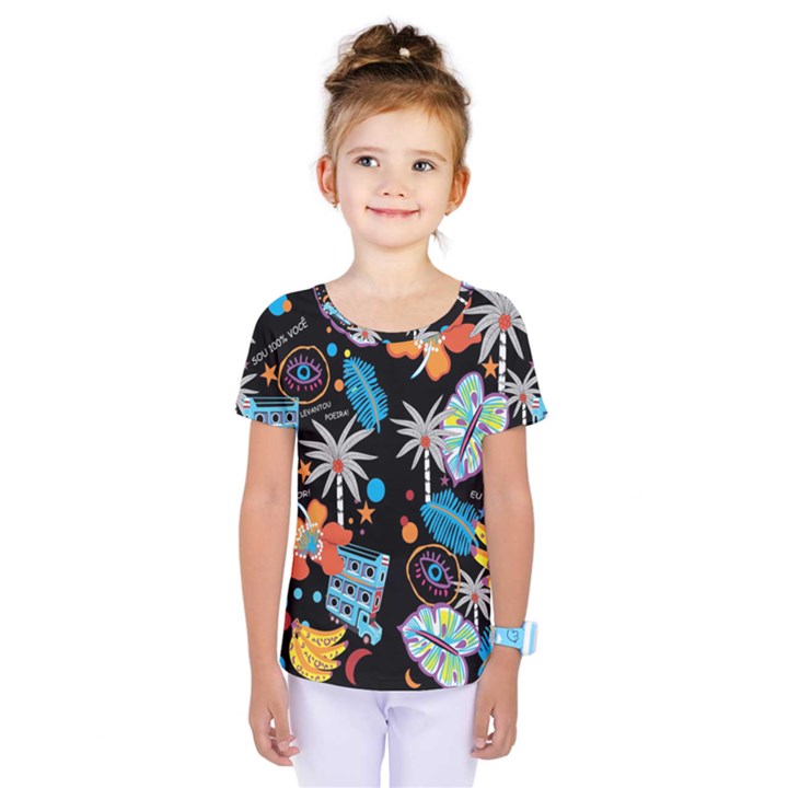 Design Print Pattern Colorful Kids  One Piece Tee