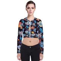 Design Print Pattern Colorful Long Sleeve Zip Up Bomber Jacket by Ravend