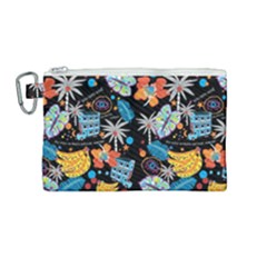 Design Print Pattern Colorful Canvas Cosmetic Bag (medium) by Ravend