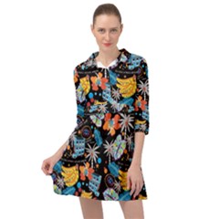 Design Print Pattern Colorful Mini Skater Shirt Dress by Ravend