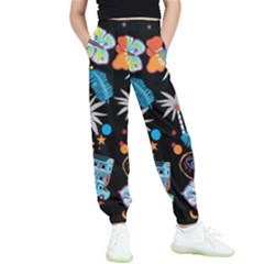 Design Print Pattern Colorful Kids  Elastic Waist Pants by Ravend