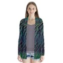 Beautiful Peacock Feathers Drape Collar Cardigan View1