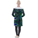 Beautiful Peacock Feathers Longline Hooded Cardigan View2