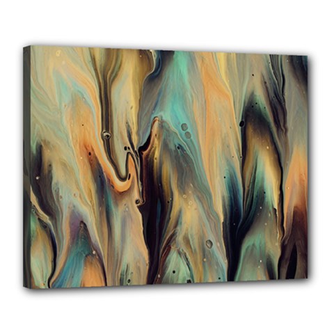 Abstract Painting In Colored Paints Canvas 20  X 16  (stretched) by Ravend