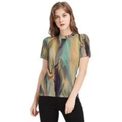 Abstract Painting In Colored Paints Women s Short Sleeve Rash Guard by Ravend